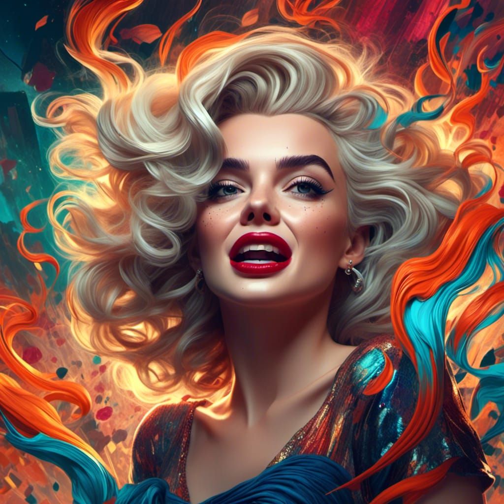 Marilyn Monroe Comic Book Splash Art
