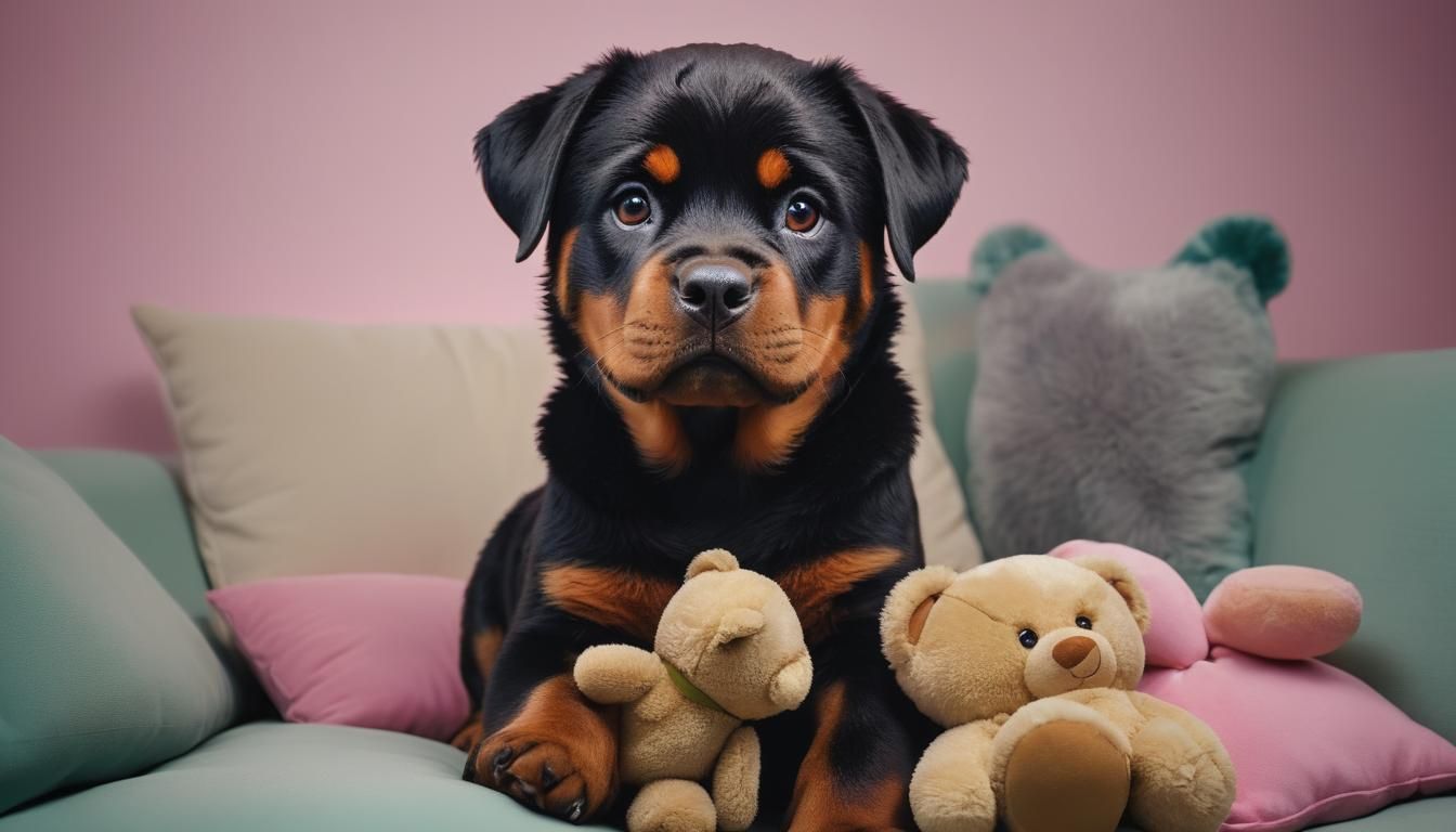 Colorful Hyperrealistic Rottweiler Puppy Portrait in Sci-Fi ...