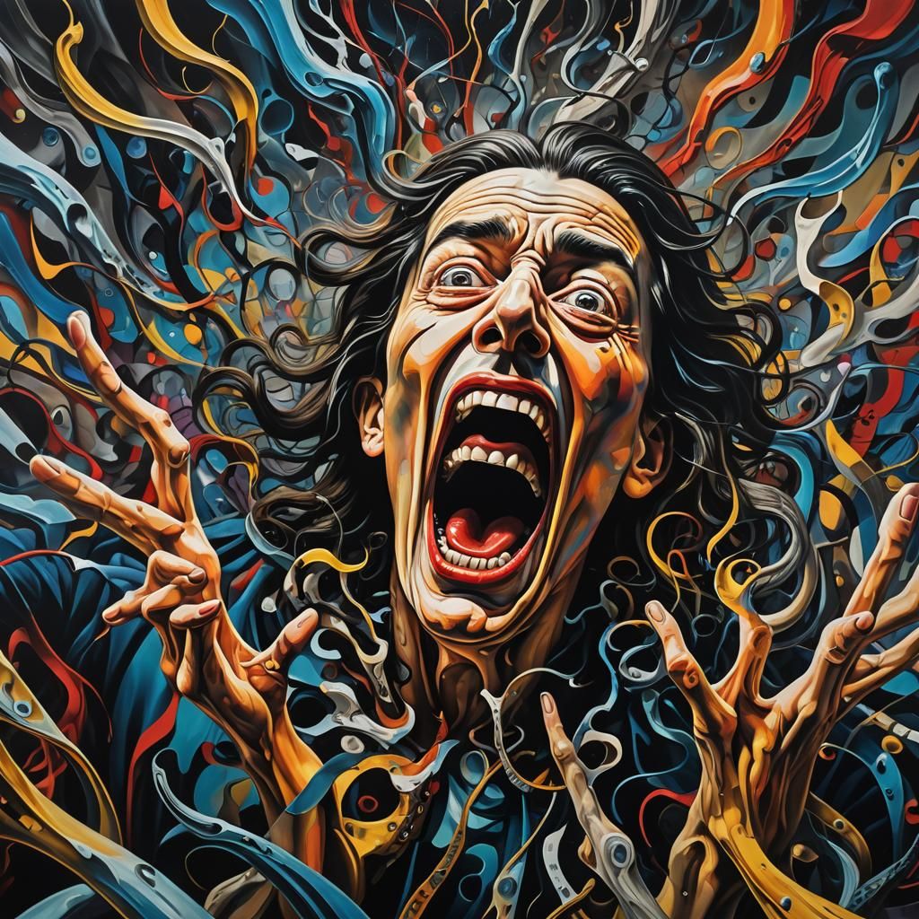 Surreal Scream: A Dali and Magritte Inspired Nightmare