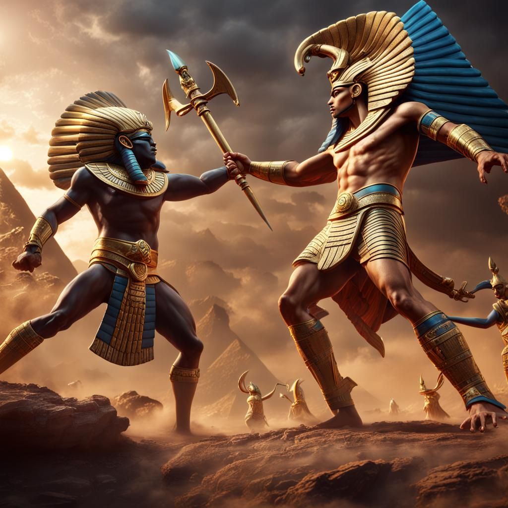 Epic Battle of Egyptian Gods: Fantasy Concept Art