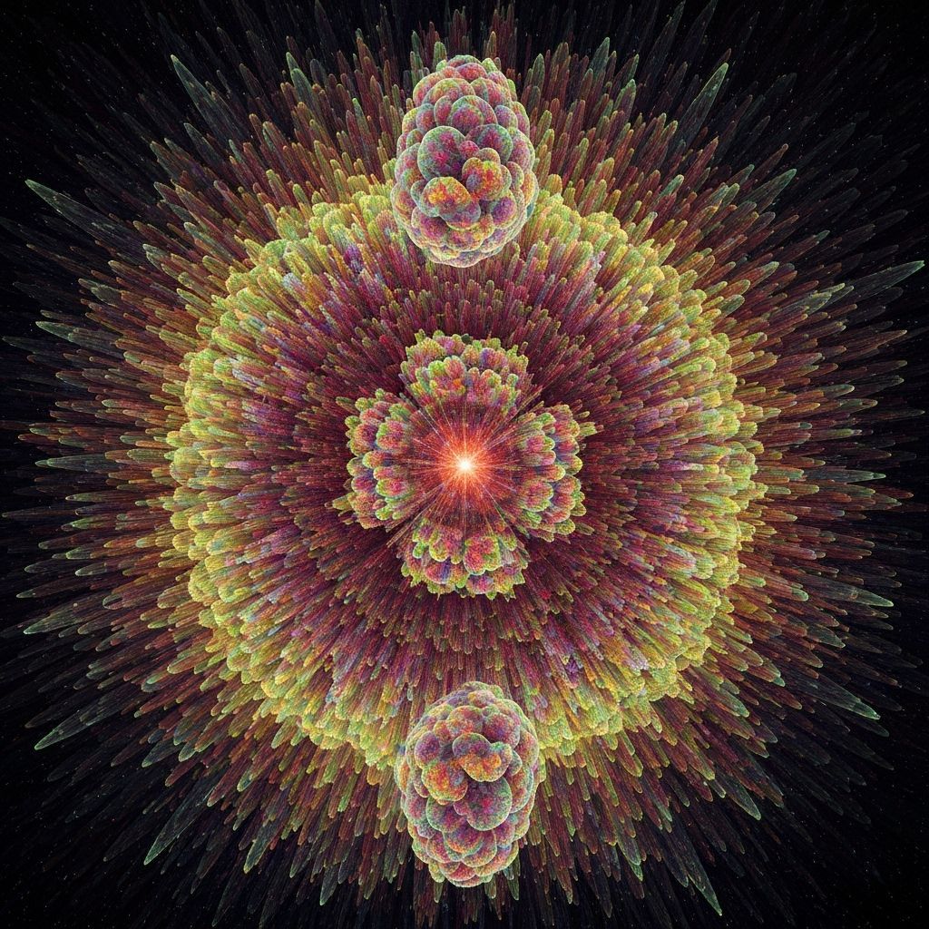 Kaleidoscopic Cell Cluster in Biochromatic Horror Animation