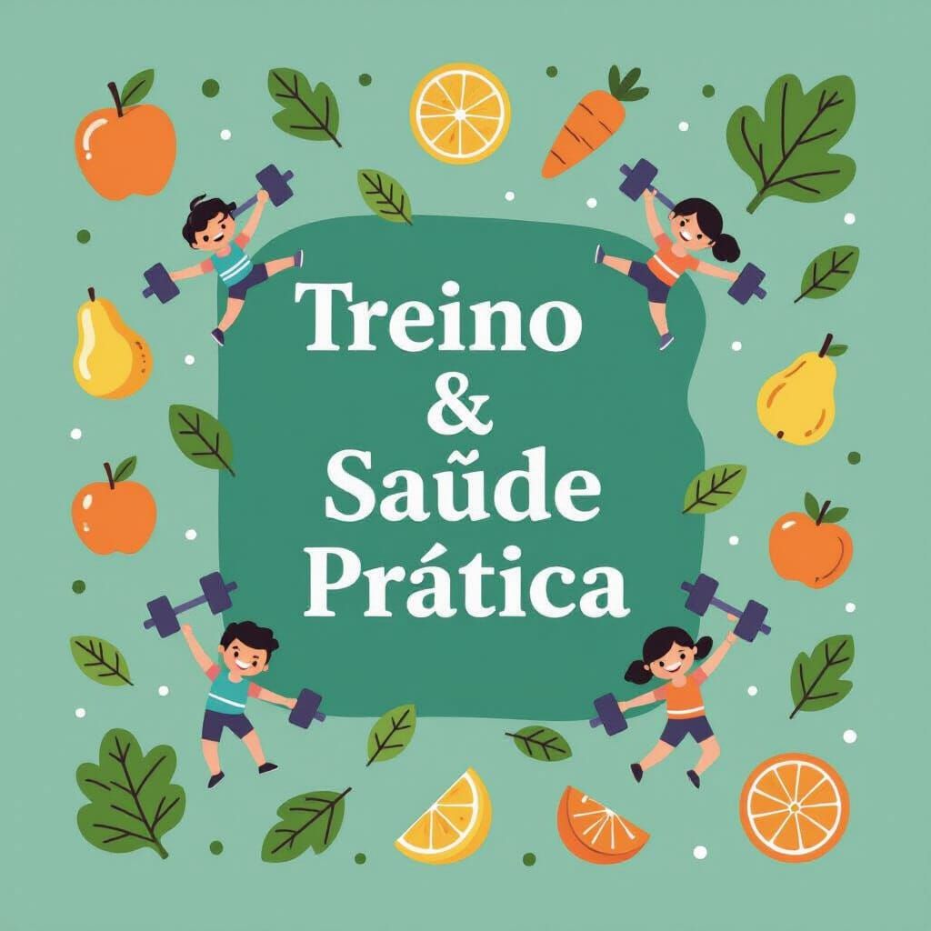 Modern Fitness & Wellness Illustration with Healthy Elements