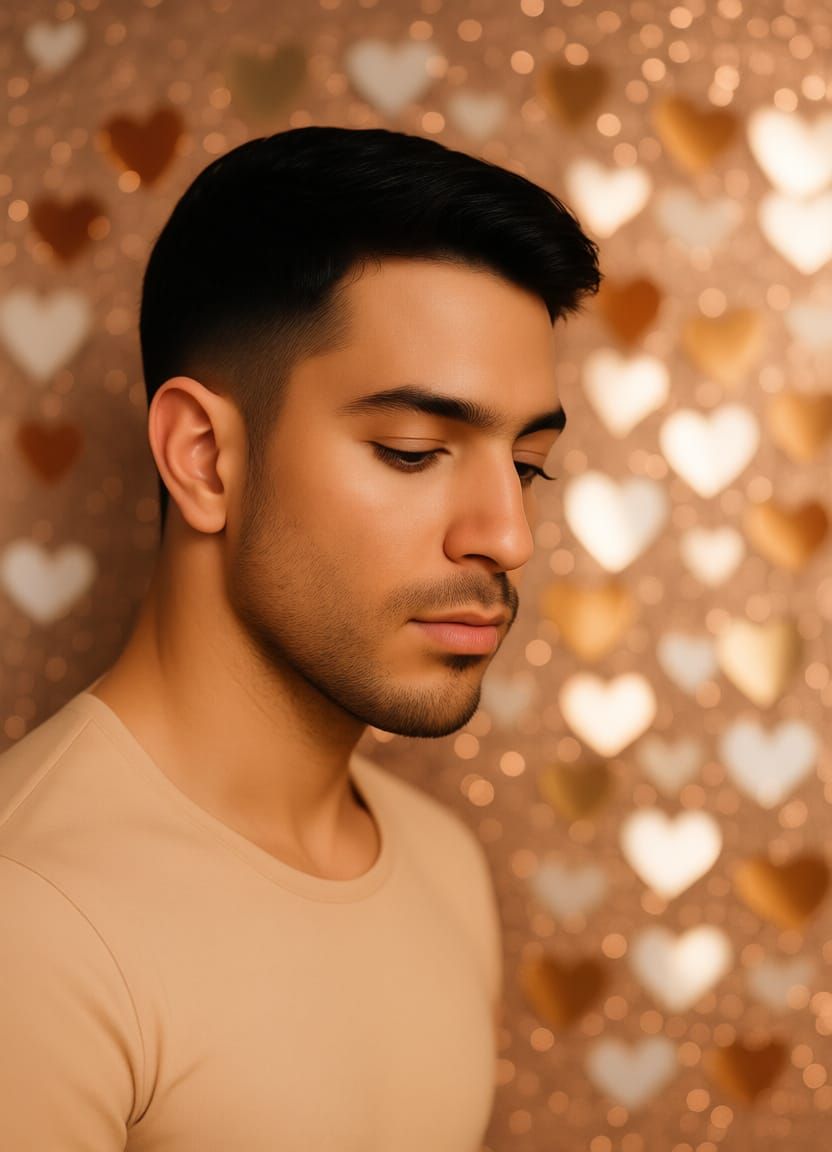 Character Portrait with Rose Gold, White Gold, and Bronze He...