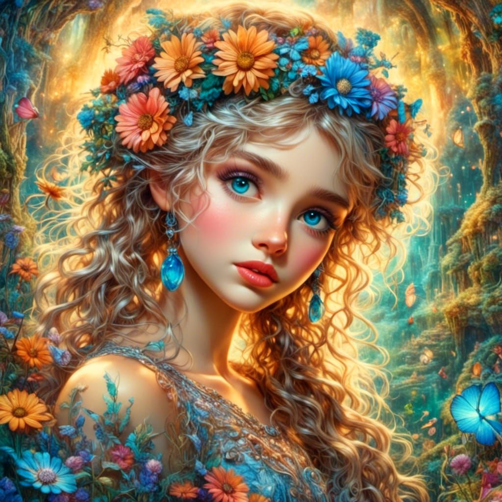 Luminous Lady: A Surreal Panoramic Portrait