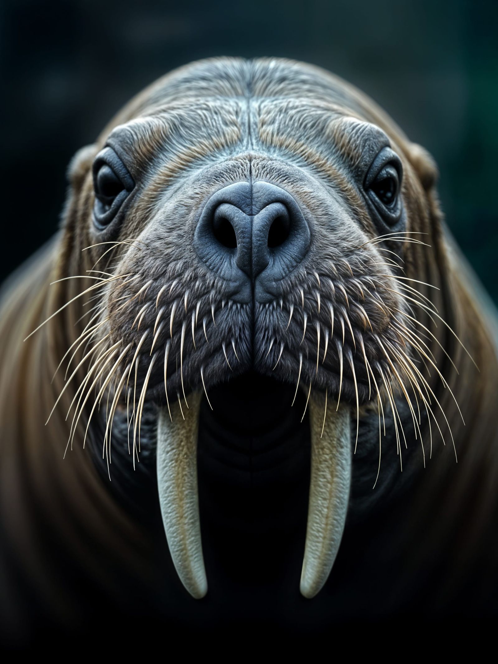 Hyperrealistic Walrus Portrait in Cinematic Style