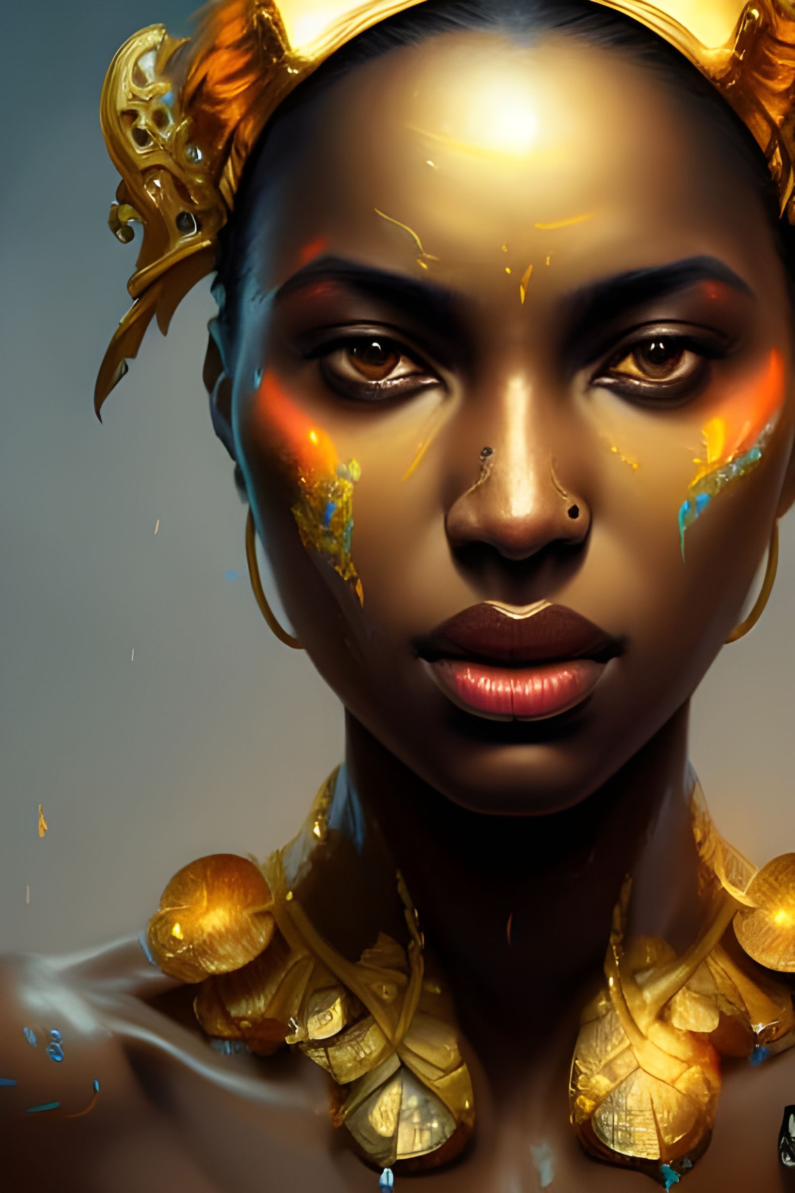 Detailed Portrait of Woman in Art Nouveau Style