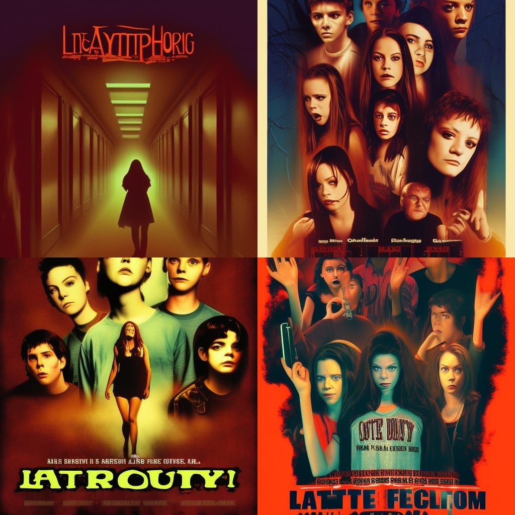 90s Teen Horror Movie Poster Concept Art