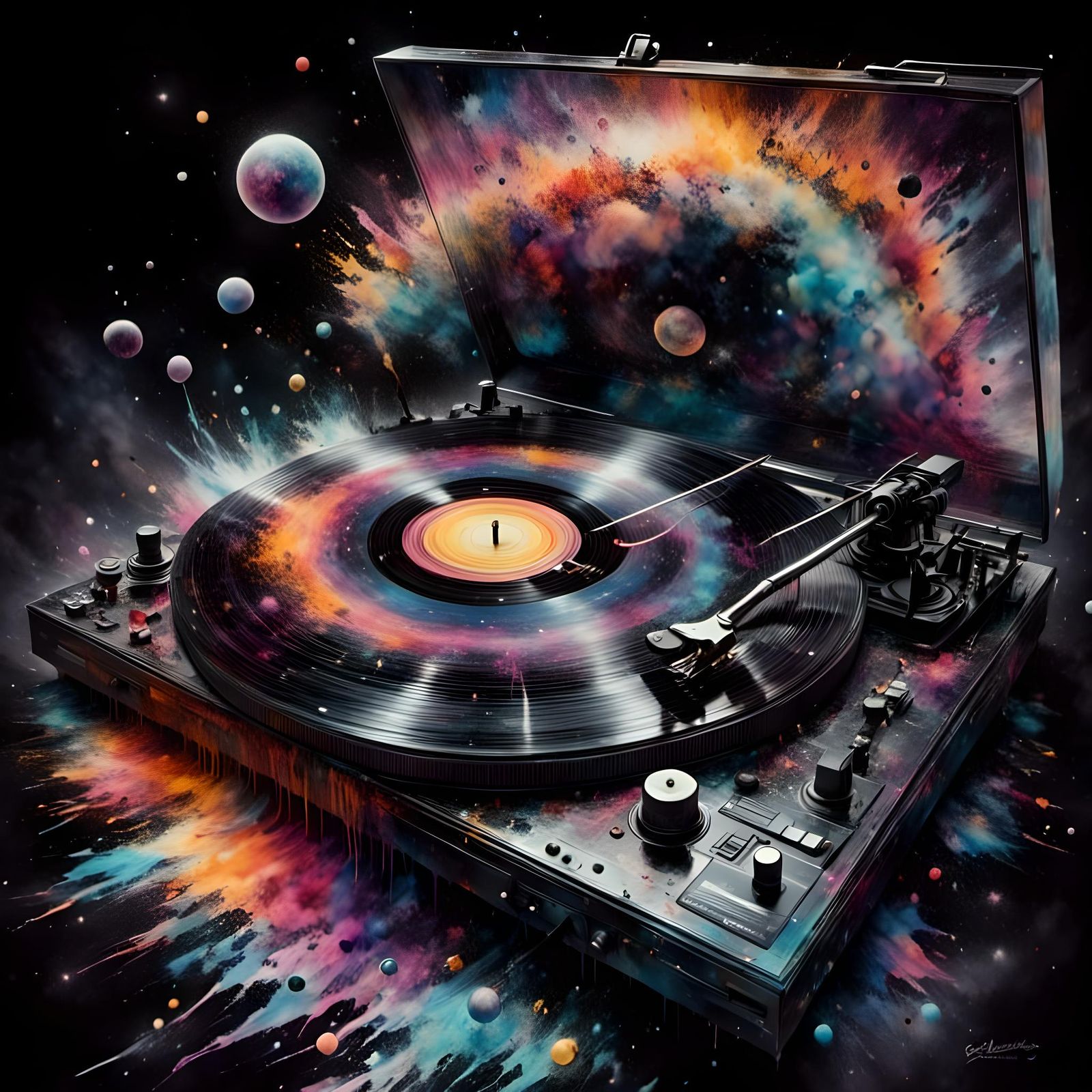 Andromeda Galaxy Vinyl Record in Hubble Style