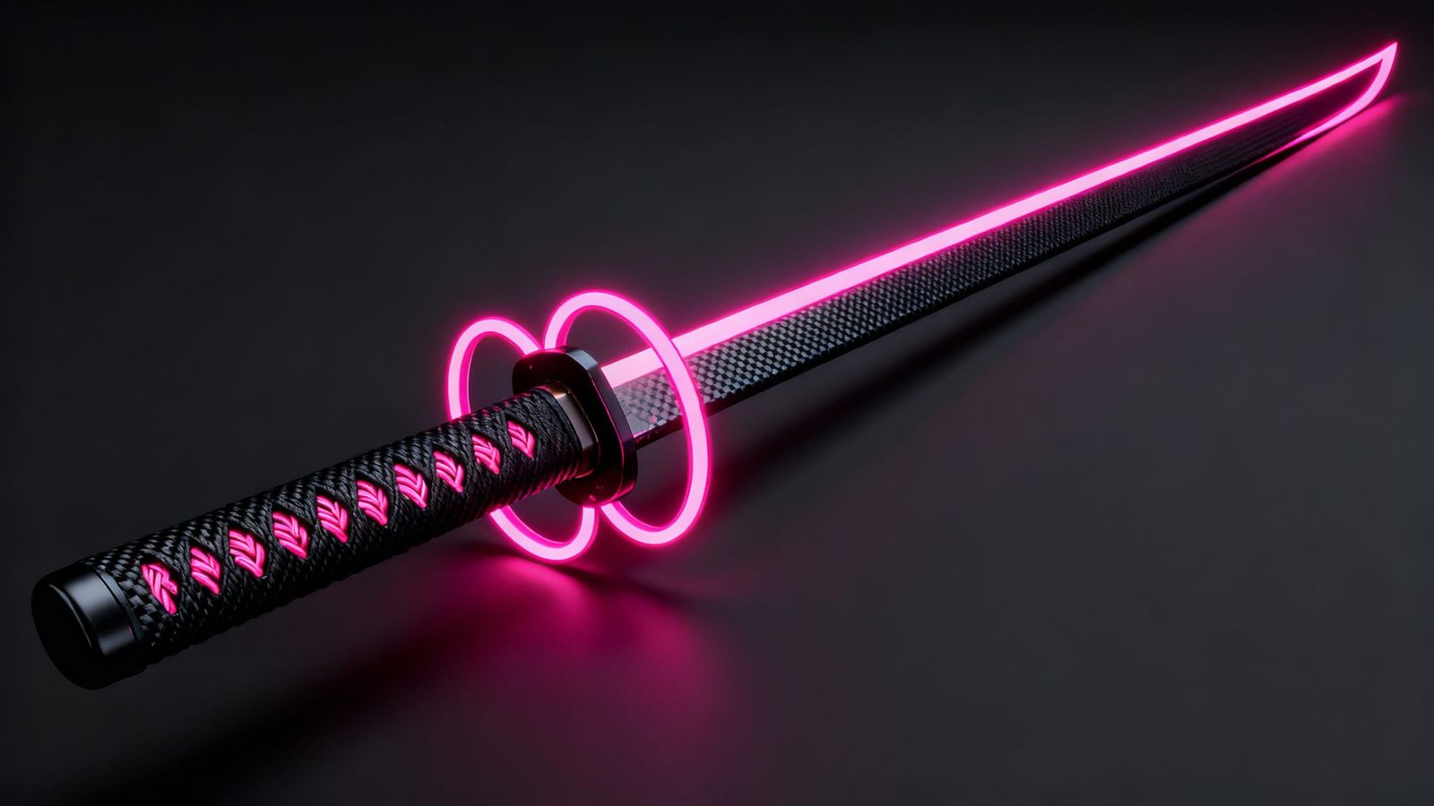 Naginata of Pink Energy and Carbon Fiber