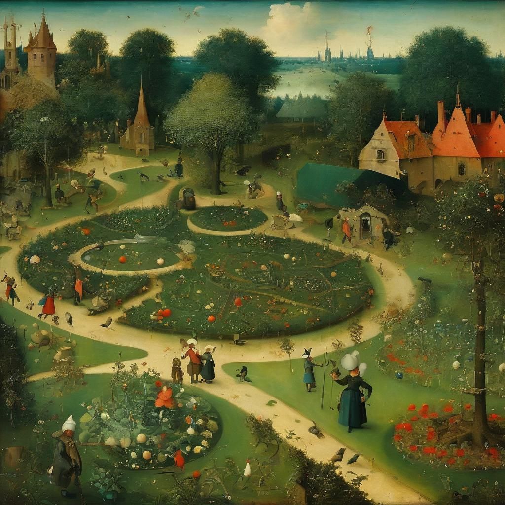 Bosch's Garden of Earthly Delights: Art Nouveau Detail