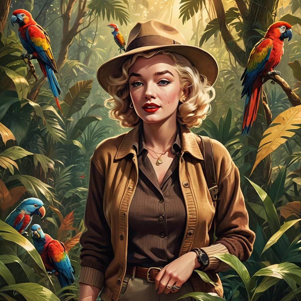 Marilyn Monroe in Jumanji Jungle Adventure