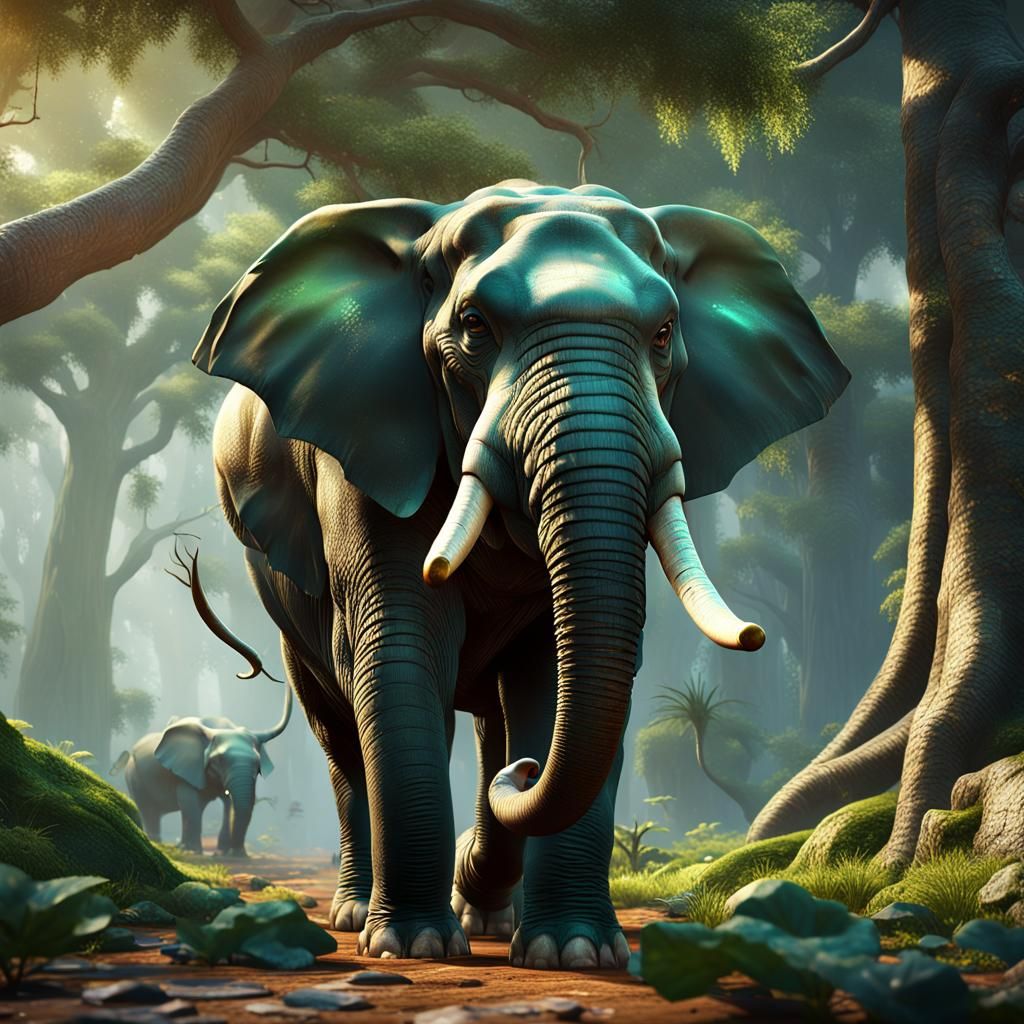 mother elephant fighting mouse,magnificent detailed shiny  3d crisp  ,unreal engine 5 ,flashes 24k resolution,real textu...