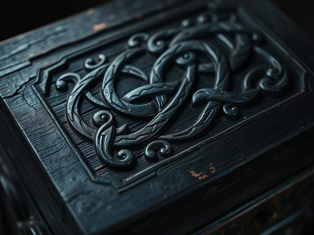 Ornate Celtic Chest with Intricate Knotwork Carvings