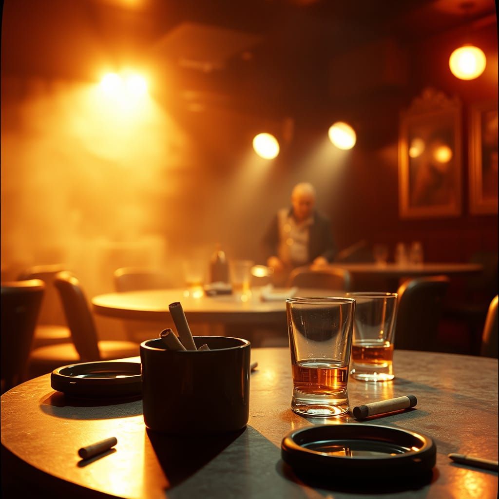 Smoke-Filled Jazz Club Under Warm Cinematic Lighting