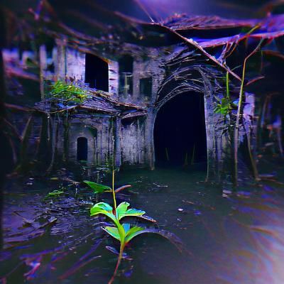 Abstract Dark Void Generated by AI