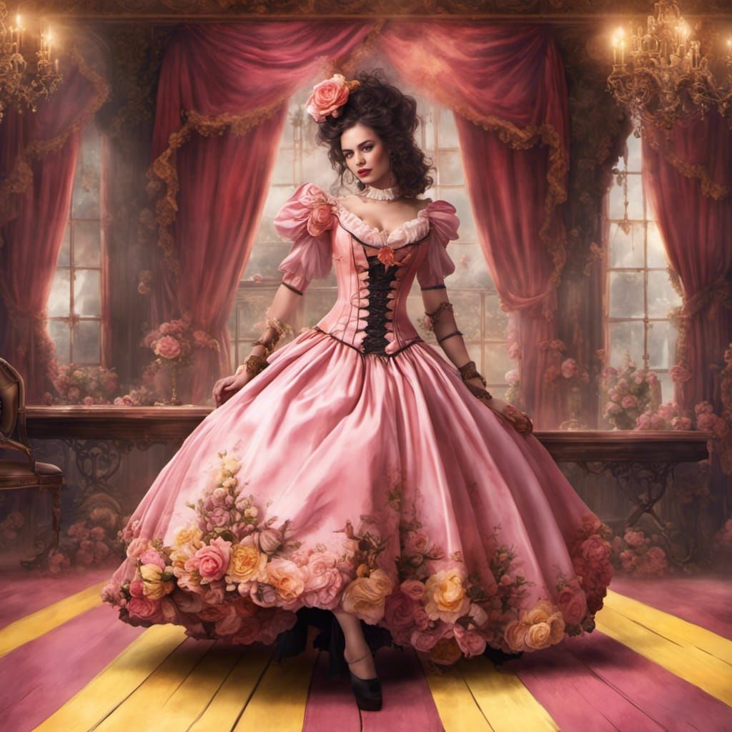 Steampunk Opera Singer in Elegant Victorian Dress