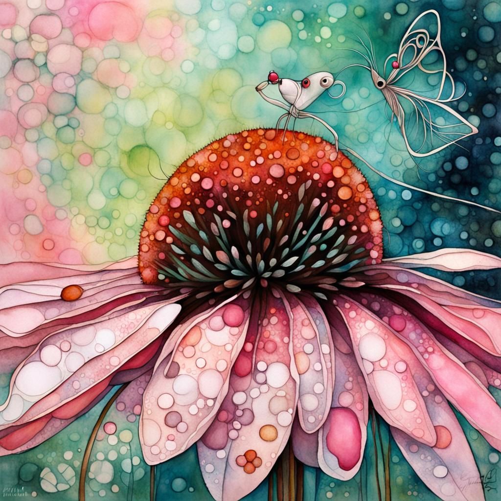 Chibi Mouse Portrait in Flower Garden