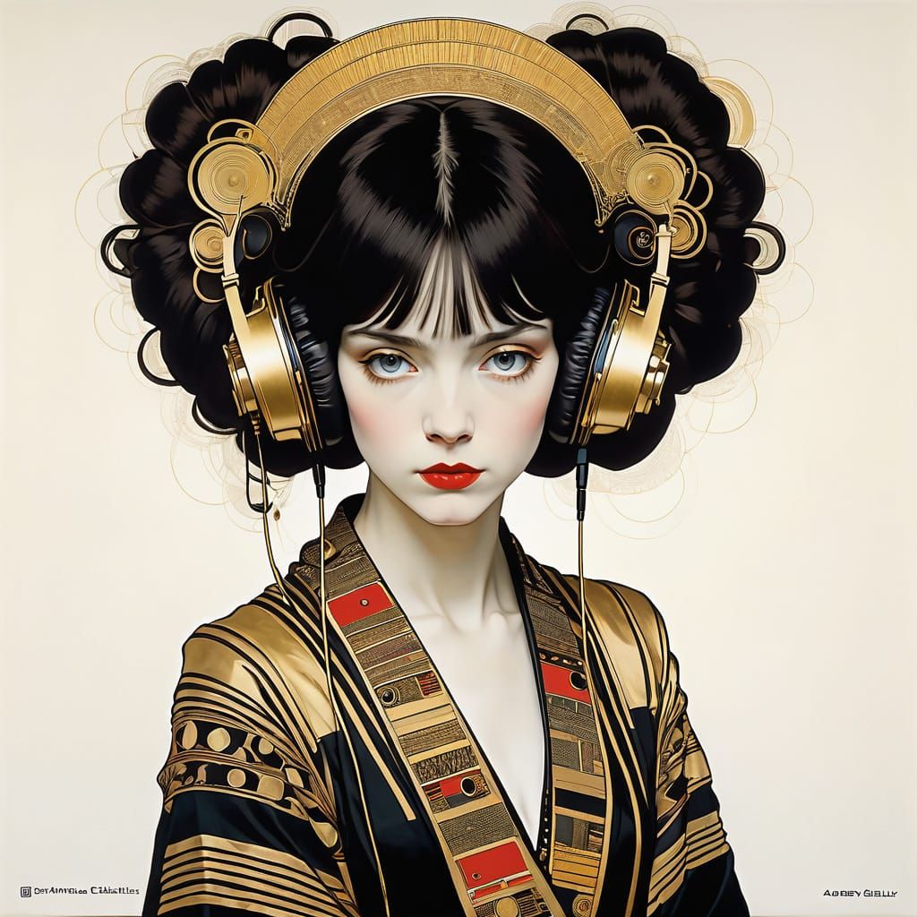 Vibrant Cymantic Frequencies in Art Nouveau Style