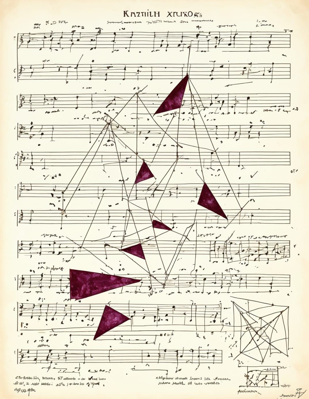 Kaleidoscopic Vortex Graphic Score in Orphism Style