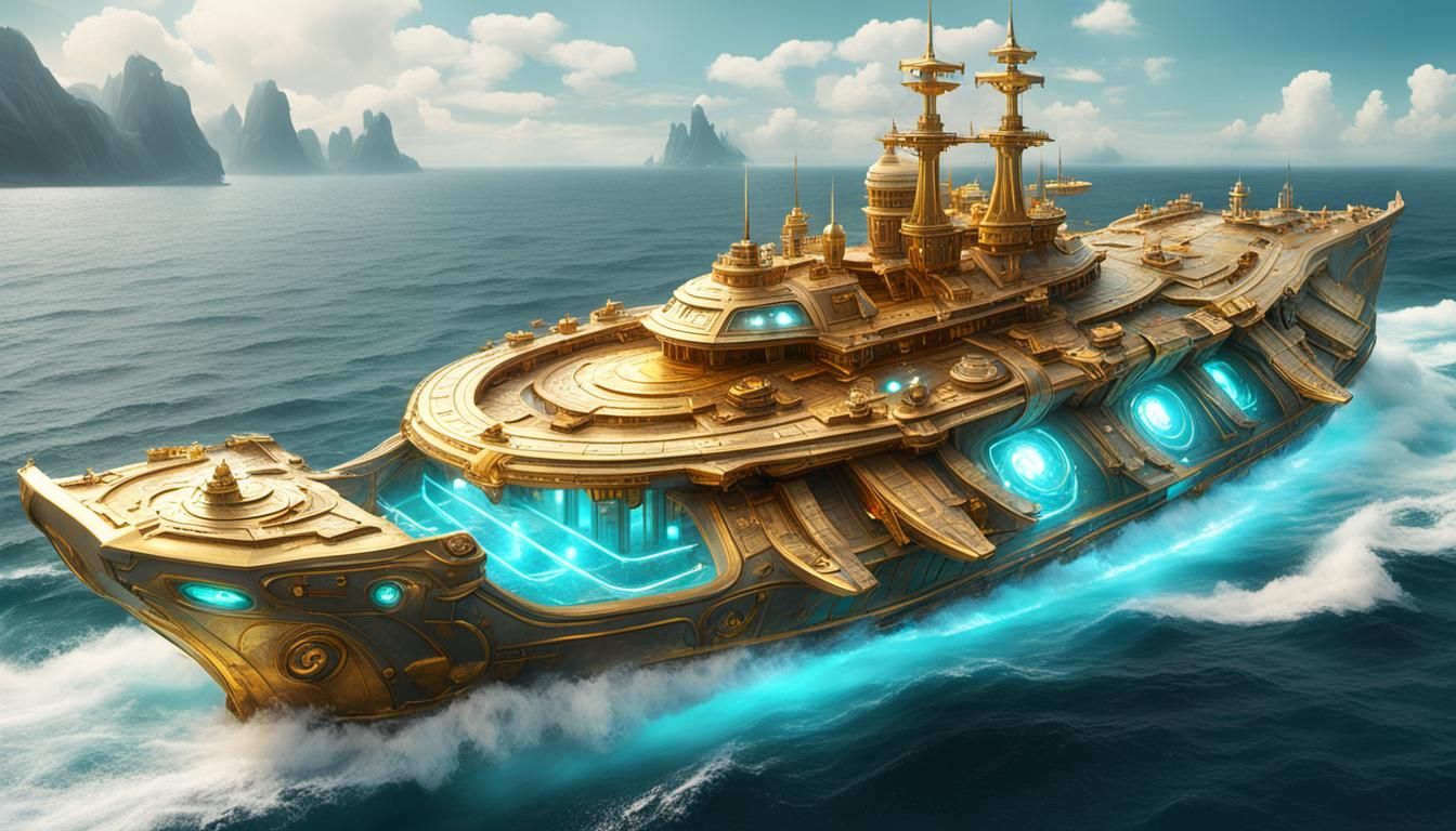 Aether Style Battleship with Arcane Technology