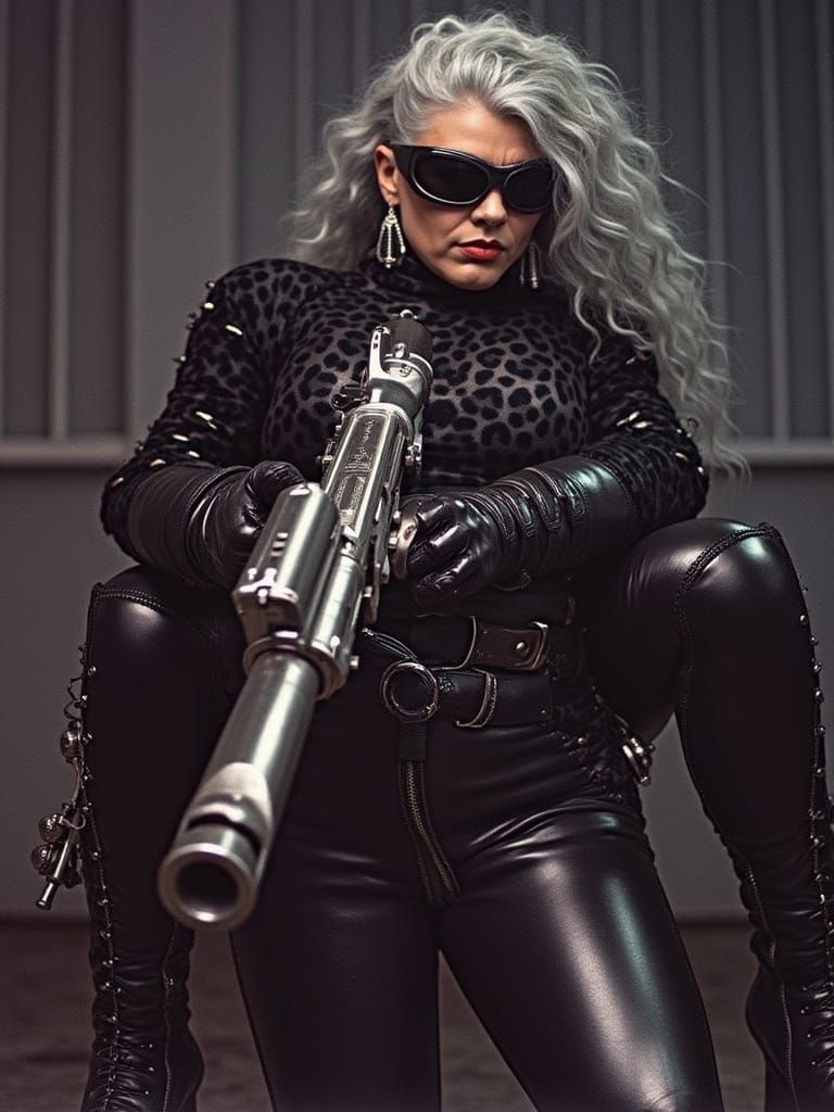 Dominant Dungeonwarden Woman in Cyberpunk Armor