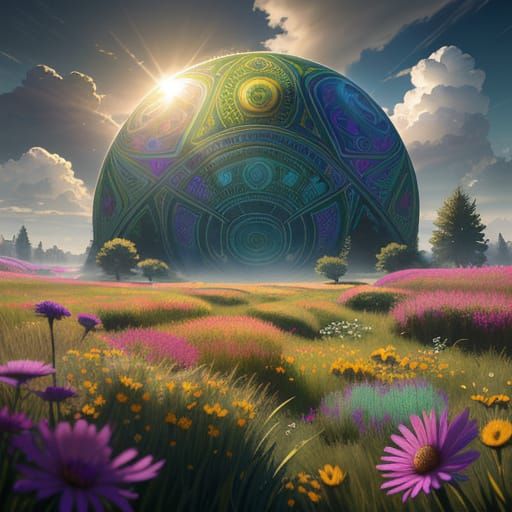 Hyper-Realistic Digital Painting of a Julia Set Crop Circle ...