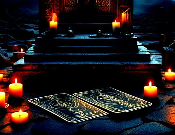 Evil Balance Tarot Card in Detailed Matte Painting