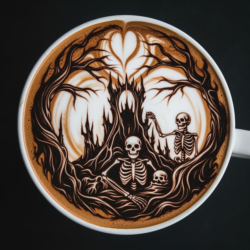 Grimdark Latte Art Creation