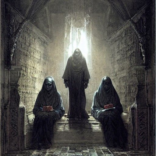 Mummy Girl in Hotel Horror, Gustave Doré Style