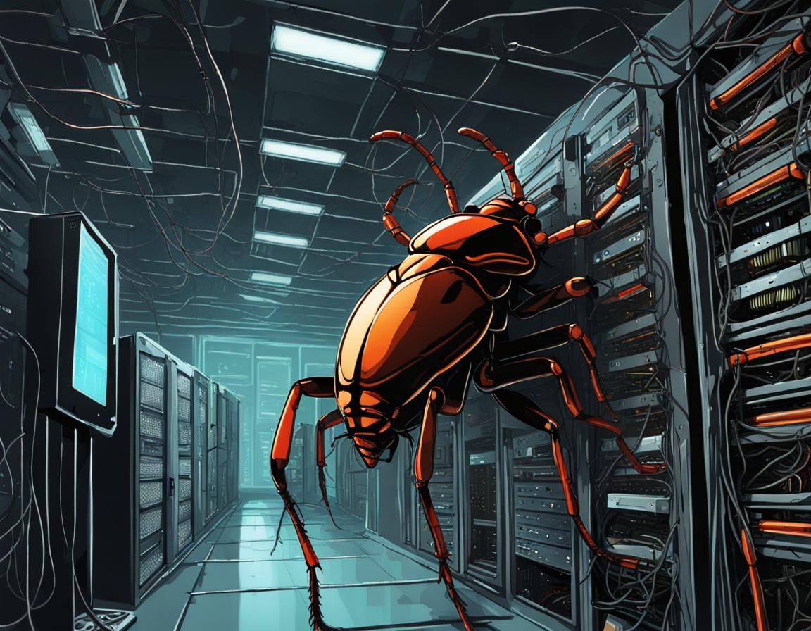 Bug in Server Room: Art Noir Style