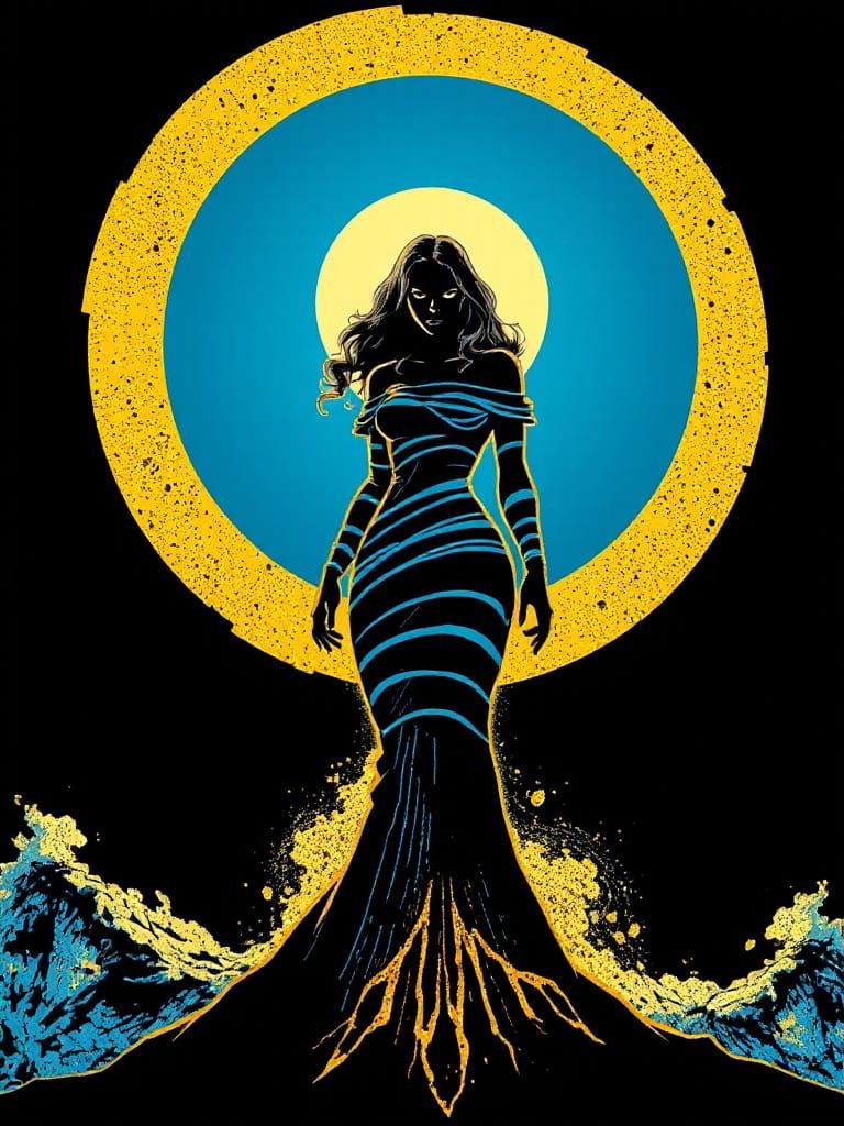 Spiral Goddess in Bold Cel-Shaded Style