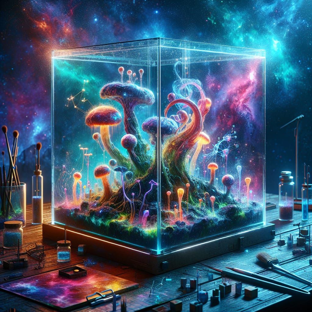 Bioluminescent Alien Terrarium Concept Art