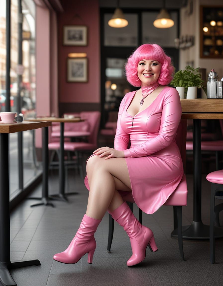 Hyperrealistic Portrait of a Confident Woman in Pink