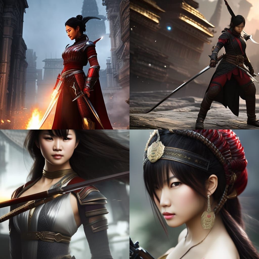 Asian Assassin in Dark Fantasy Style