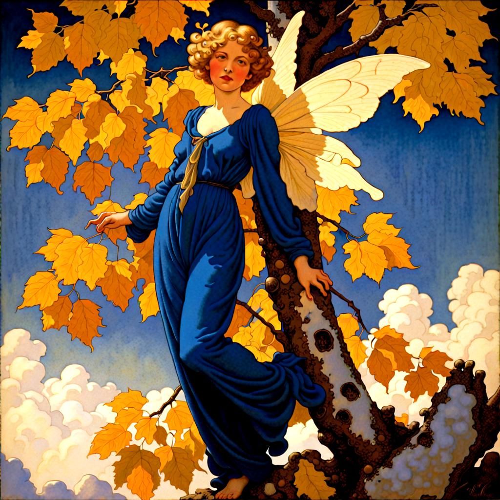 Pantsuit Birch Fairy in Golden Age Style