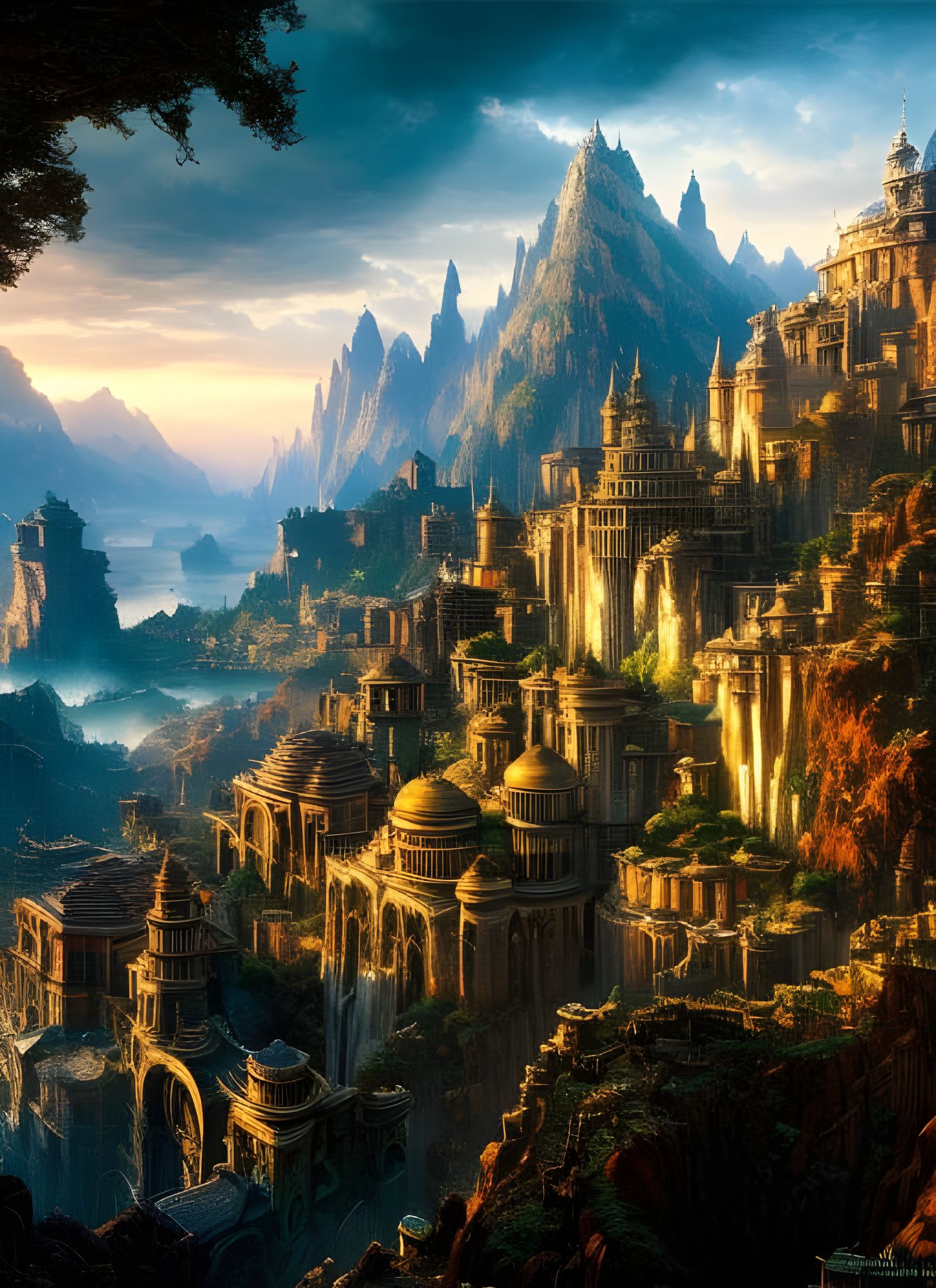 Epic Mountain City in 8K Resolution