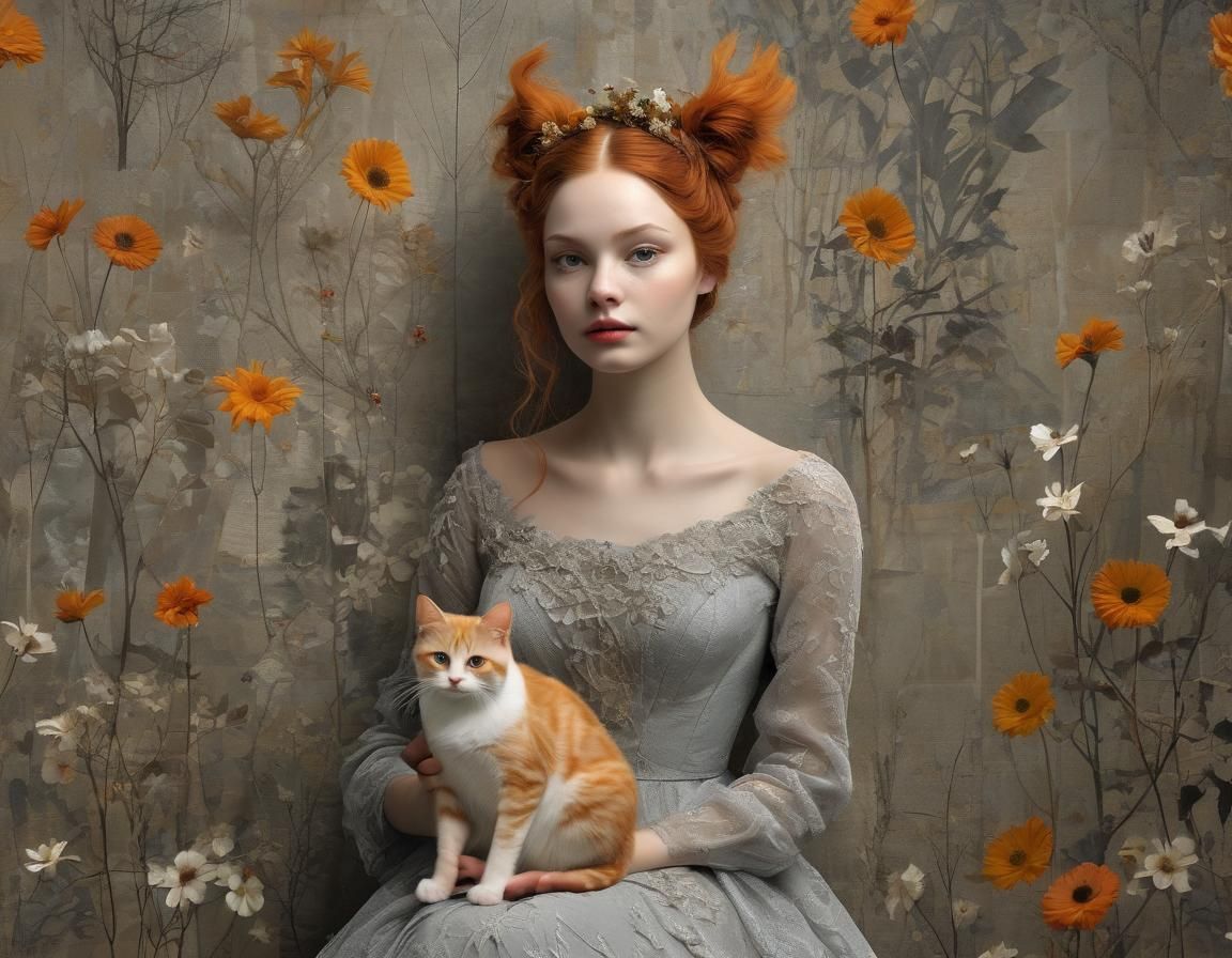 Calico Cat Portrait in Evocative 3D Style