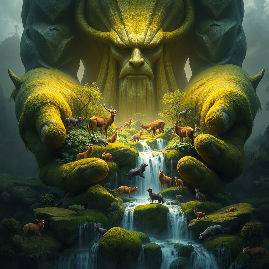 Mystical Giant Holds Serene African Oasis