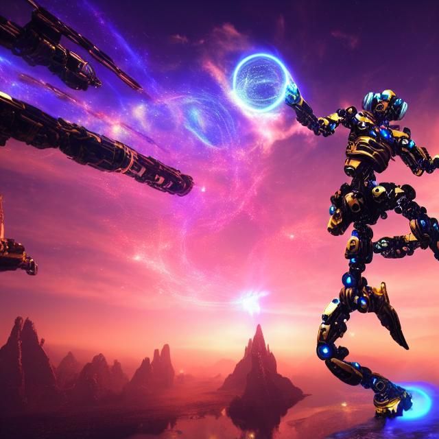 Galactic Outpost Time-Space Portal: Sci-Fi Cinematic View