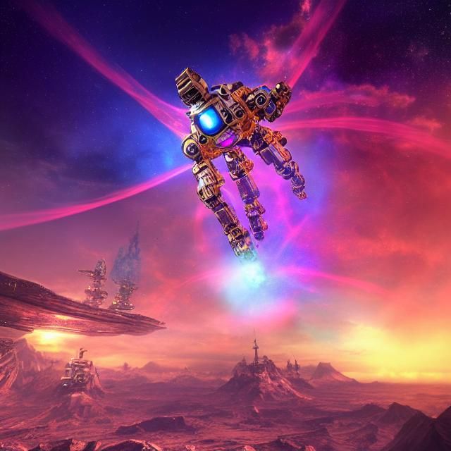 Galactic Outpost Time-Space Portal: Hyperrealistic Sci-Fi Sc...
