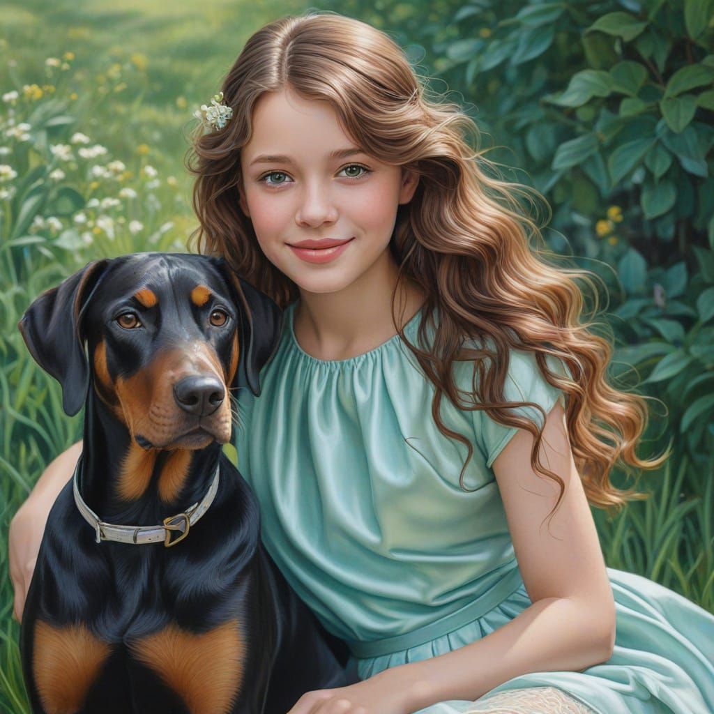 Dreamy Summer Portrait in Whimsical Colored Pencil Style