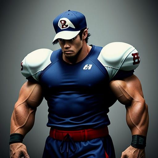 Cyberpunk-Inspired Bodybuilder Ash Ketchum
