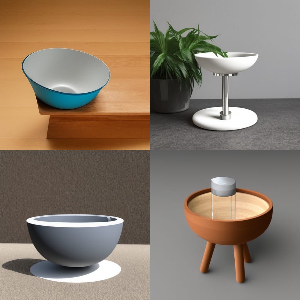 Modern Fluid Design Dog Bowl Stand