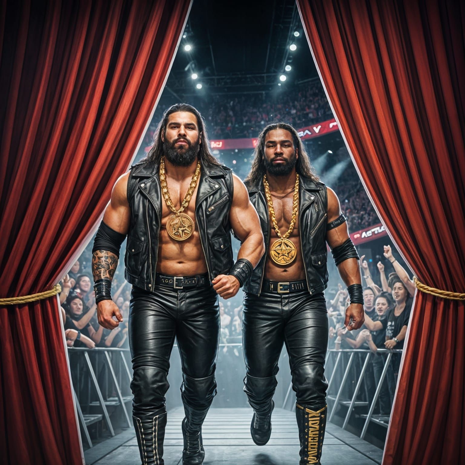 APA Tag Team Makes Iconic WWE Entrance in Gold and Leather