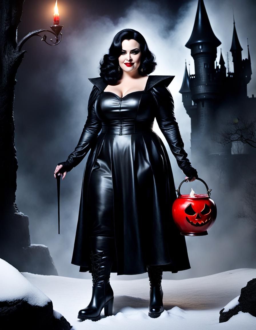 Snow White as Super Villain in Splash Art Style