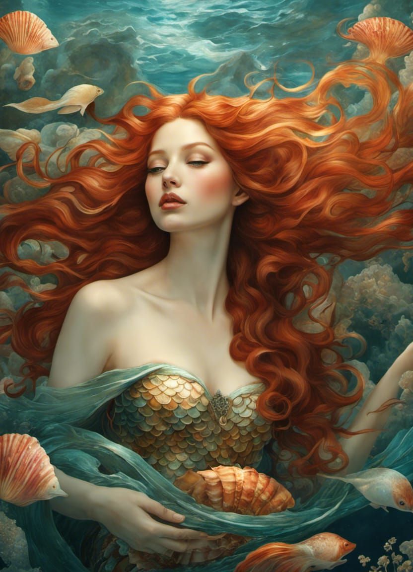 Ethereal Mermaid Inspired by Classic Art