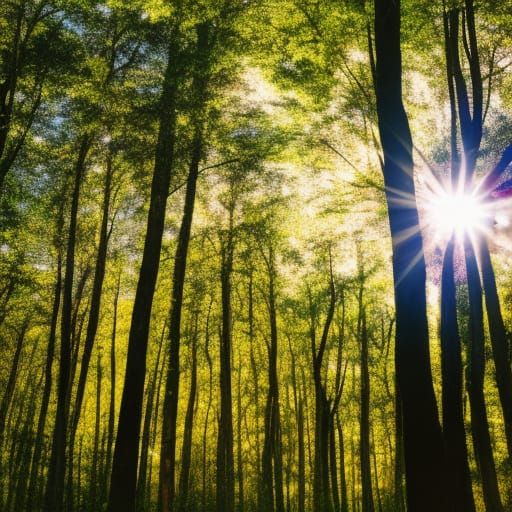 Sunlit Forest with Bokeh