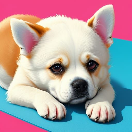 Cartoon Dog Portrait: Cute Digital Illustration
