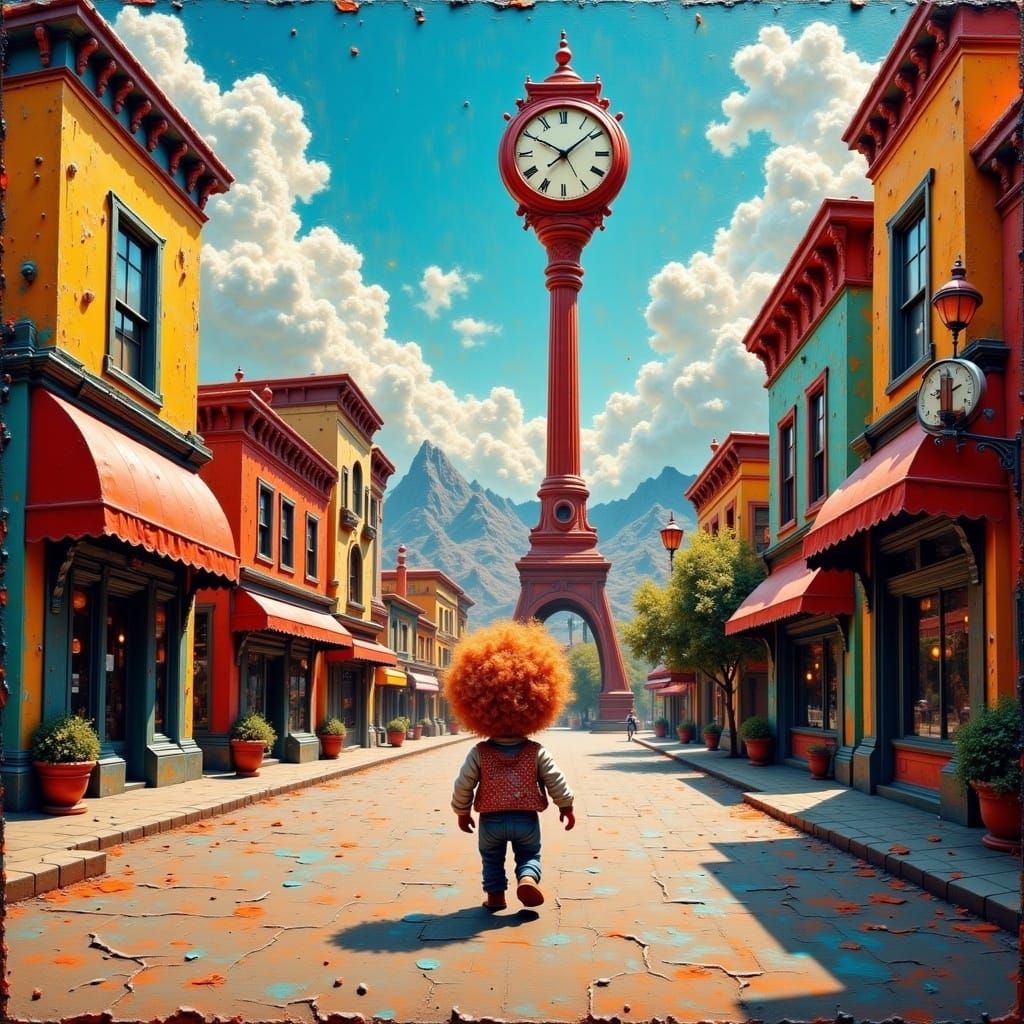 Back to the Future's Hill Valley as Chibi-Eyed Doll