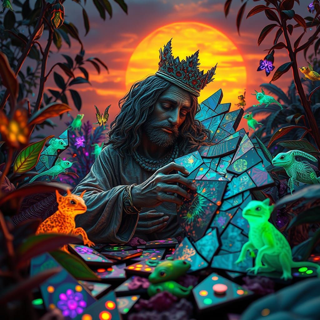 Mystical Prince in Fantasy Kingdom: Klimt-Inspired Art